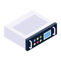 Isometric design of server machine, use it commercially vector