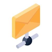 icono de compartir correo electrónico en vector de estilo isométrico