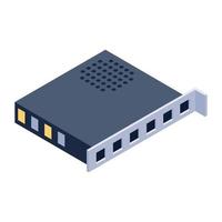Network hub vector style, modem in editable icon