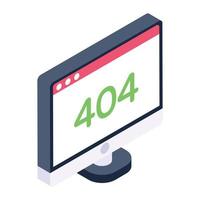 Page not found, isometric vector design of error 404