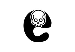 Black lowercase of e initial letter with skull head vector