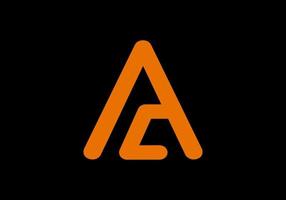 color naranja de una letra inicial única vector