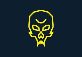 Unique skull head in straight lines style vector