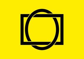 Black yellow of oval and rectangle shape vector