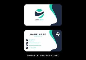 Blue and tosca color of business card template vector