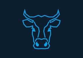 Unique cow head in straight lines style vector