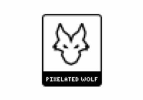 arte pixelado nft de cabeza de lobo vector