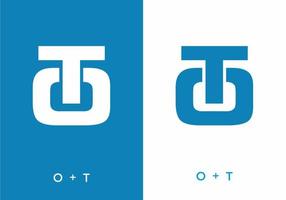 Blue and white color of OT initial letter vector