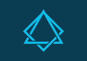 Blue color merger of triangle and square shape vector