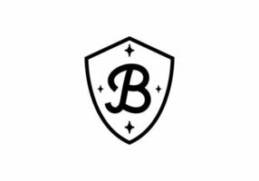 Black line art of B initial letter in shield shape vector