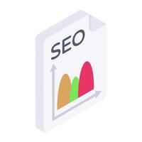 icono de informe seo en vector de diseño isométrico