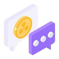 Business communication icon in editable isometric vector