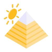 Modern isometric icon of pyramid, editable vector