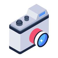 A photographic electronic, camera isometric icon vector