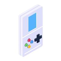 Portable video game icon, isometric vector