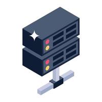 Server hosting concept icon, isometric vector style