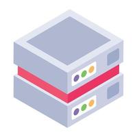 Isometric design of dataserver device icon vector