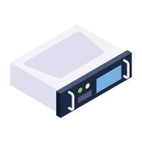 Isometric design of server rack icon vector