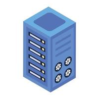 Isometric design of data center rack vector