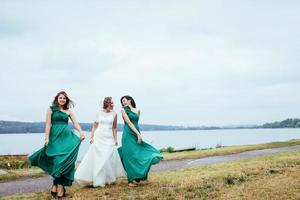 Group bride wedding summer outdoor. Ukraine Europe photo