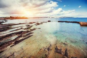 Fantastic view of the nature reserve Monte Cofano. Dramatic scen photo