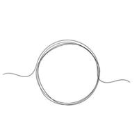 Continuous line circle illustration isolated vector