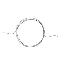 Continuous line circle illustration isolated vector