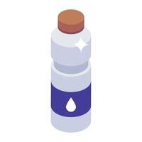 Mineral bottled water icon, isometric vector