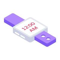 An icon design of smartwatch in editable isometric style, healthcare watch vector