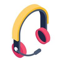 Headphones vector style, listening audio gadget