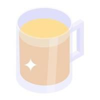 An icon of tea mug, editable vector