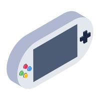 Isometric handheld game, editable vector