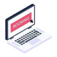 Online booking vector, editable isometric icon vector