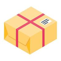 An icon of package in modern isometric style vector