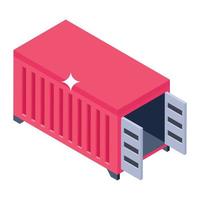 Icon of cargo container loading in isometric style vector