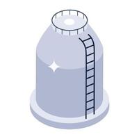 Icon of reservoir, storage unit in isometric style vector
