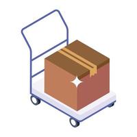 Isometric icon design of pallet trolley vector