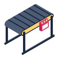 Electric conveyor belt, isometric icon vector