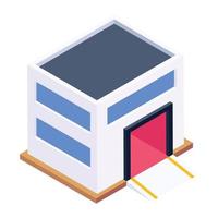 An office building exterior isometric icon vector
