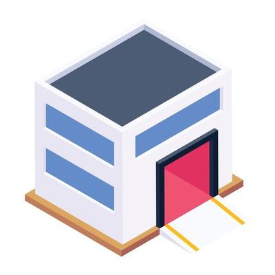 An office building exterior isometric icon