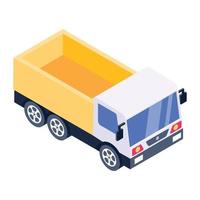 Delivery truck for loading, isometric icon vector