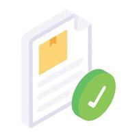 Check report icon in isometric design vector