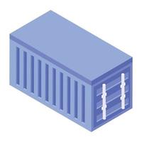 Icon of cargo container in isometric style vector