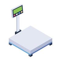 Icon of delivery weighing machine in isometric design, weight scale vector