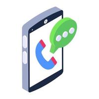 Mobile call icon in editable style vector