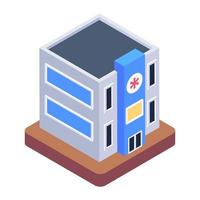 un diseño de icono del edificio del hospital, vector isométrico del instituto médico