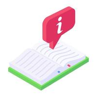 An icon of user manual in isometric design vector