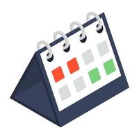 Editable design of calendar icon vector