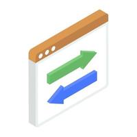 Website data transfer in isometric icon vector