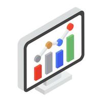 Icon of trend chart in editable isometric design vector